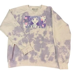Purple Tie-Dye Anime Sweatshirt